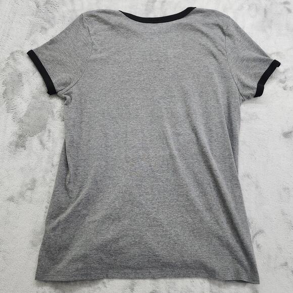TORRID Top Women 00 M/10 Gray Classic Fit Graphic Ringer Tee Journey Destination - Picture 3 of 9